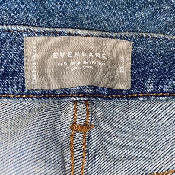 Everlane 29x32 Selvedge Slim Fit Organic Cotton Denim Jeans - Picture 3 of 4